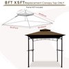 Grill Gazebo Replacement Canopy Roof – Hugline 5x8 Outdoor Grill Shelter Canopy Top Double Tiered BBQ Tent Cover Fit for Model L-GG001PST-F (Brown)