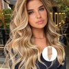 DIYOMO Hair Extensions Real Human Hair,Human Hair Clip In Extensions Soft&Natural Human Hair Extensions Clip Ins 120g 7pcs Real Hair Extensions Clip In Human Hair Straight&Invisible (18 Inch, 18/613)