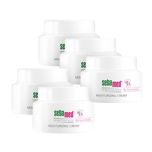 Sebamed Moisturizing Face Cream for Sensitive Skin Antioxidant pH 5.5 Vitamin E Hypoallergenic 2.6 Fluid Ounces (75mL) Ultra Hydrating Dermatologist Recommended Moisturizer (Pack of 5)
