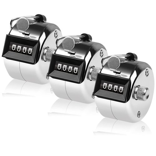 SDARMING Tally Counter, 4-Digit Clicker Counter, Metal Hand Tally Counters Clicker Pitch Counter for Counting, Knitting, Coaching, Golf, Lap, Fishing