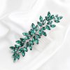 Brihasory Luxurious Wedding Hair Comb Full Rhinestones Bride Hair Accessories for Party Prom Bridal Side Hair Combs for Women Bride Girls Hair Decoration(Green)