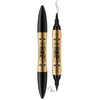 Eyebrow Pencil, Double Ended 4 Tip Microblade Eyebrow Pen with Eyeliner, Waterproof Long Lasting Natural Eye Brow Pen Eyeliner for Women (04# Black)