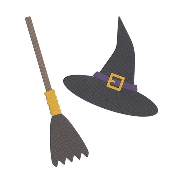 QuicKutz We R Memory Keepers REV-0058 4 by 4 Dies, Witch Hat and Broom