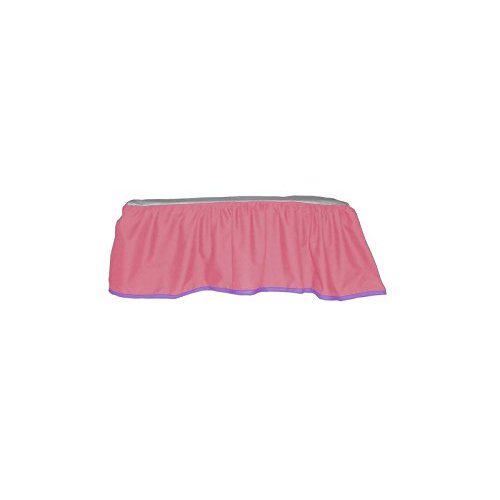 Baby Doll Bedding Solid Two Tone Crib Skirt/Dust Ruffle, Pink