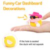 wonuu Winter Rubber Duck with Knitted Scarf Sunglasses Necklace Cowboy Hat, Mini Ducky for Home Party Ornament Car Accessories Dashboard Decoration, Red