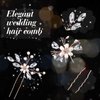 Yeshone 5 Pieces Wedding Hair Comb Bridal Hair Pins Crystal Pearl Hair Accessories Rhinestone Flower Hair Piece for Wedding Bride Women(Rose Gold,Classic Style)