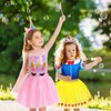 Jeowoqao Toddler Girls Dress up Costumes, Princess Dress Up Clothes for Little Girls, Kids Dress Up Pretend Play Set with Supergirl Princess Costumes Toy Gift for Girls Ages 3-6 Years