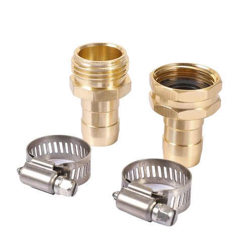 Metal Garden Hose Repair Connector with Stainless Steel Clamp, Female and Male Hose Connector,Repair Mender Hose Connector 3pairs