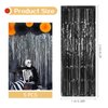 5 Pack Black Fringe Backdrop 3.2ft x 8.2ft Foil Curtain Tinsel Foil Fringe Curtains Backdrop Tinsel Backdrop Streamers for Birthday Curtain Party Decoration Wedding Christmas Decoration (Black)