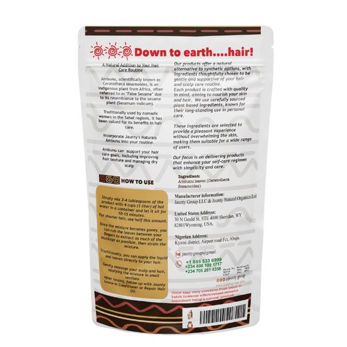 Jaunty Organics Natural Ambunnu Powder | Herbal Hair Growth & Repair Shampoo , Conditioner & Detangler | Promotes Longer & Thicker Hair, 1.8 Ounce