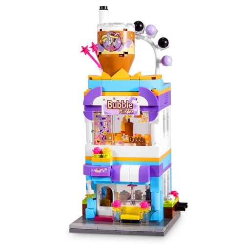 Henoda Building Blocks Toys for 7-10 Years Old Girls, 302pcs Dream Bubble Tea House Building Street-View Kits, Construction Educational STEM Toys for Kids, Girls Gifts for Age 7-12 Years Old