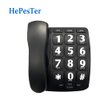 Big Button Phone for Elderly, HePesTer P-02 Amplified Corded Phone for Hearing Impaired Aid with Extra Loud Ringer Landline Telephone for Seniors Home House Phone Wall Mountable