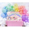 Mocsicka Princess Castle Birthday Backdrop Watercolor Pastel Rainbow Birthday Photography Backdrops Gold Glitter Royal Princess Birthday Party Decorations Cake Table Banner (Pink, 7x5ft (82x60 inch))