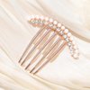 JONKY Crystal Hair Side Combs Rose Gold Pearl Twist Comb Bridal Hair Accessories Decorative Rhinestone Wedding Headpiece for Women and Girls