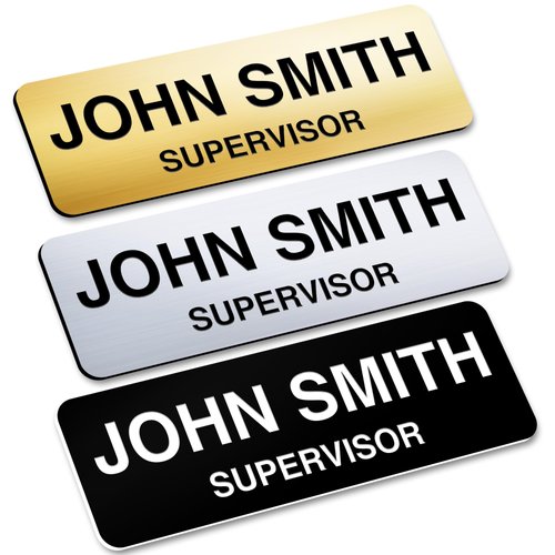 Name Tag, Magnetic Name Tags, Personalized Name Tags, 1" x 3", Durable Engravable Impact Acrylic Material, Made in The USA by My Sign Center (Classic Rectangle)