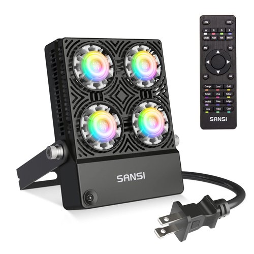 SANSI Super Bright Led Flood Light 200W Equivalent, RGBW Outdoor Color Christmas Changing Led Lights,30W,16 Colors 4 Modes,Dimmable,Patented Tech for Energy Saving,Yard Party Stage Landscape