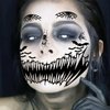 Wugbc Halloween Spider Tattoos Makeup Kit for Adults, 16 Sheets Fake Tattoos Halloween Face Temporary Stickers Scary Skeleton Face Tattoo 3D Spider Web Bat Women Girls Men Costume Masquerade