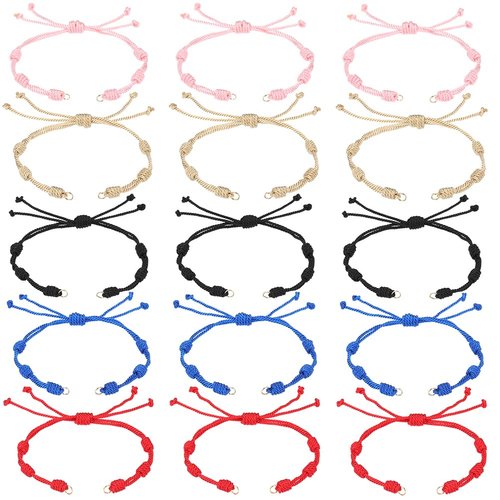 SUNNYCLUE 1 Box 10Pcs Braided Cord Bracelets Adjustable Nylon Braided Cord Bracelets Half Finished Braided Nylon Bracelets Wave Thread Bracelet Friendship Bracelet for Jewelry Making DIY Gifts