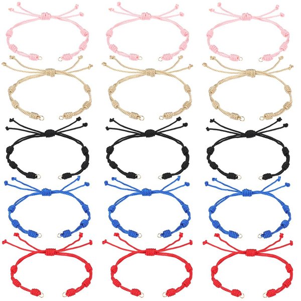 SUNNYCLUE 1 Box 10Pcs Braided Cord Bracelets Adjustable Nylon Braided Cord Bracelets Half Finished Braided Nylon Bracelets Wave Thread Bracelet Friendship Bracelet for Jewelry Making DIY Gifts