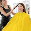WELLDAY Hair Cutting Cape for Men, Plain Yellow Solid Color Barber Cape Adjustable Neck Size Professional Salon Cape
