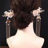 5Pcs Alloy Hair Sticks Pins Long Tassel Hanfu Chinese Flower Hair Clips Crystal Hair Pins Headwear Sets for Women and Girls