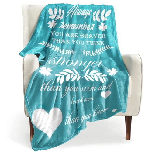 BOOPBEEP Inspirational Get Well Soon Gifts for Women, Christian Spiritual Gifts for Women Religious Blanket with Bible Verse Prayers Birthday Gifts Healing Throw Blanket (Teal, 40"x50")