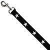 Dog Leash Star Black White 6 Feet Long 1.0 Inch Wide