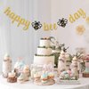 Gold Glitter Happy Bee Day Banner/Bumble Bee Theme Baby Shower Party Supplies/New Mom/Gender Reveal Party/Happy Birthday Party Decorations