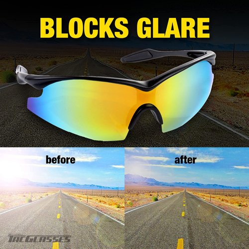 Bell+Howell Tac Glasses Sports Polarized Sunglasses For Men Women Cycling Driving Fishing Running 100% UV400 Protection- Tac Sunglasses with Anti Glare Polarized Lens As Seen On TV