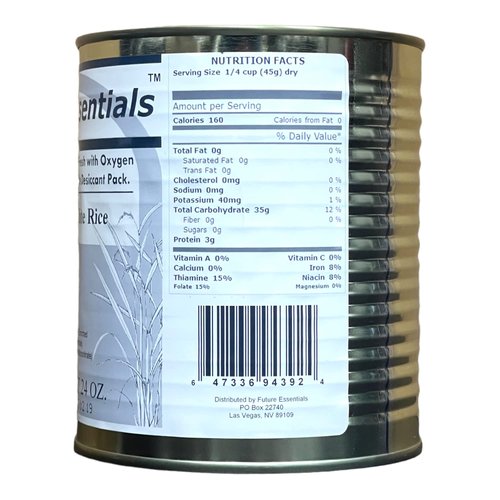 1 Can of Future Essentials Canned Long Grain White Rice #2.5 Can