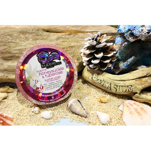 Bubble Shack Hawaii Loofah Lather Soap Bar (Honeysuckle Tuberose)
