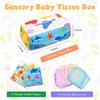 Yeeeasy Baby Tissue Box Toy Montessori Baby Toys for Infant 6,9,12 Months Sensory and Crinkle Tissue Box Toy for Boys&Girls Toddler Early Learning Gifts
