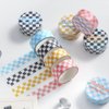 VILLCASE Grid Washi Tape Set, 6 Rolls Self-Adhesive Checkers Tape, Decorative Craft Washi Masking Tape Gift Wraps Tape for Scrapbooking, DIY Decor and Crafts