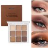 YHGIJ Brown Eyeshadow Palette - 9 Highly Pigmented Neutral Nude and Rose Gold Shades - Naked Eyeshadow Palette Eye Shadow Pallets for Women