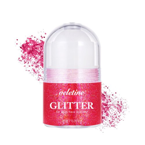 Veletine Body Glitter Gel, Roll-on Glitter Gel for Body, Face, Hair and Lip,Shimmer Three-Dimensional Glitter, Halloween Sparkling Body Contouring Highlight Makeup, 20g/0.7 oz (Laser Powder)