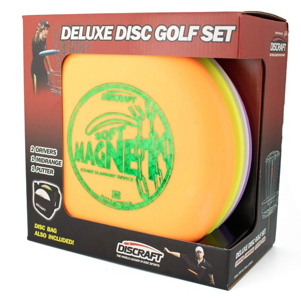 Discraft Deluxe Disc Golf Set (4 Disc and Bag)Models and plastic blends may vary