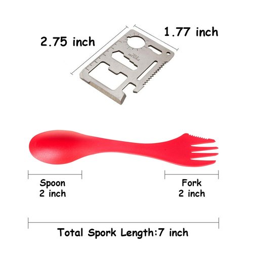 12 Pack Sporks,Durable & BPA Free Tritan Sporks,Spoon Fork & Knife Combo Utensils,6 Colors,Best Flatware Mess Kit for Camping&Outdoor Activities,with Bottle Opener and Portable Bag (multicolor)