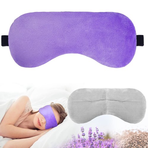 Cavoilu Sleep Mask, Weighted Eye Mask, Moist Heat Warm Compress for Eyes, Microwave Lavender Moist Heat Warm Eye Mask for Home Office, Sleep Eye Masks for Women