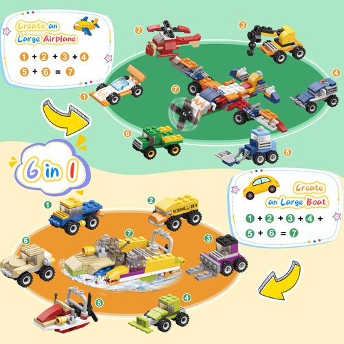 YDP 24 Packs Valentines Day Gifts for Kids Classroom-Building Blocks Kids Party Favors for Kids 4-8， Exchange Small Toys for Goodie Bags, Prize Box Toys for Kids Classroom