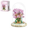 Insgen Cherry Blossom Bonsai Tree House Building Flowers Set for Adults, 1382 Pcs Micro-Particle Ideas Sakura Tree Building Blocks, Complete with String Lights, Dust Cover, and Wooden Base