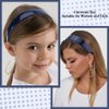 AHONEY Navy Blue Headband for Women Girls Glossy Vegan Leather Headband Non Slip 1.18" Wide Plain Head Band Solid Hair Band DIY Halloween Holiday Hair Accessories Gifts