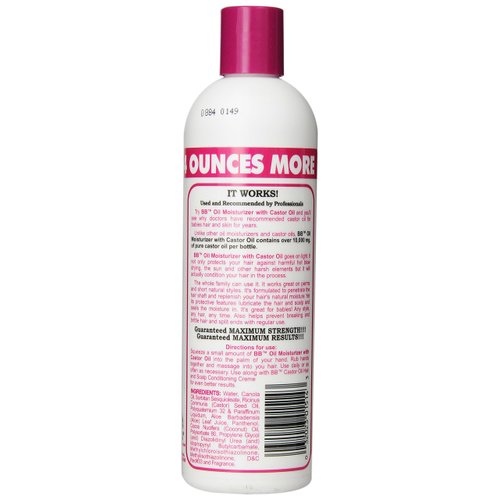 BB Oil Moisturizer, Hair Lotion With Castor Oil and Aloe, Maximum Strength, 12-Fluid Ounce