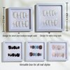 LIGHT RAIN Press on Nail Packaging for Salon - 3.5 x 3.5 X 0.8 Inch 3D Floating Frame, Storage Box Case 24 pcs, Display Card 24 pcs, Pre-cut Double Sided Strong Tape 48 pcs, OPP bag 24 pcs