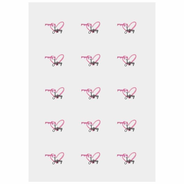 Property Of Name Personalized Temporary Tattoo with Heart Fake Adult Tattoos - Temporary Tattoos for Couples - 15 Sheets