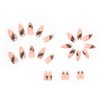 Foccna Medium Length Almond Press on Nude Acrylic Nails for Women,Artificial Jelly Glue Sticker on Nails, Abstract Fake Nails for Nail Art Manicure Decoration 24pcs