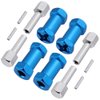 4-Pack HobbyPark RC Wheel Spacers 12mm Hex Drive Hubs Combiner Coupler Aluminum 25mm Offset Extension for 1/10 RC Crawler Car Parts (Blue)