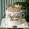 Birthday Mom Cake Side Decoration, Acrylic Gold Mom Birthday Cake Topper, Women Birthday Mother's Day Party Supplies (Birthday Mom Gold)