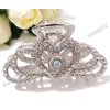Silver Heart Rhinestones high Quality Metal Hair Claws Clips Pins #222
