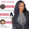Glueless Wigs Human Hair Pre Plucked 5x5 HD Lace Closure Wigs Human Hair Glueless Wear And Go Deep Wave Lace Front Wigs Human Hair Curly Human Hair Wigs For Black Women (Black, 24 Inch, Curly)