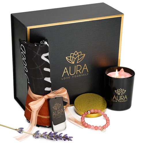 Birthday Gifts for women, Get Well Soon Gifts Basket, Self Care Gifts for Women, Care Package, Spiritual Gift Set for Women, Crystal Candle, Beaded Bracelet and Aromatherapy Unique relaxation Gift box